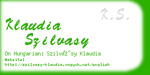 klaudia szilvasy business card